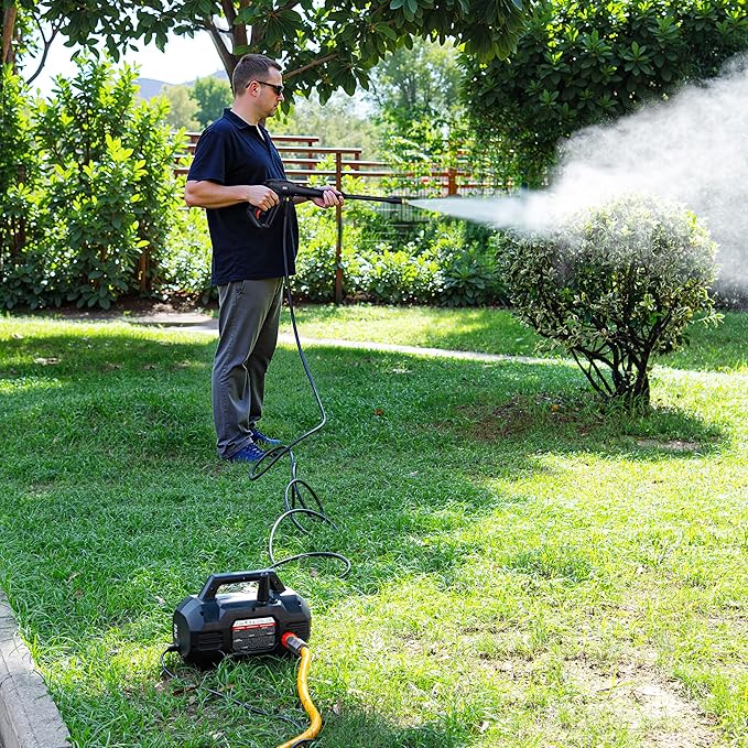 SENIX 13 Amp Electric Pressure Washer - 2100 PSI MAX, 1.2 GPM, Compact with Foam Cannon, Spray Gun, 20-ft Hose, Turbo Nozzle, and 15° Spray Nozzles - Perfect for Cars and Driveways-VerdiqueGarden